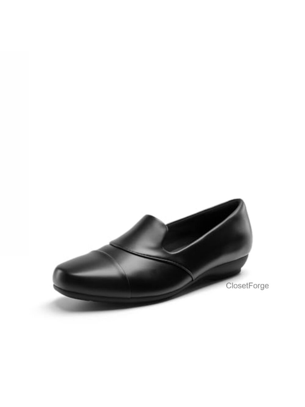 Women's Orthopedic Loafers with Arch Support - Faux Leather Slip-On Work Shoes